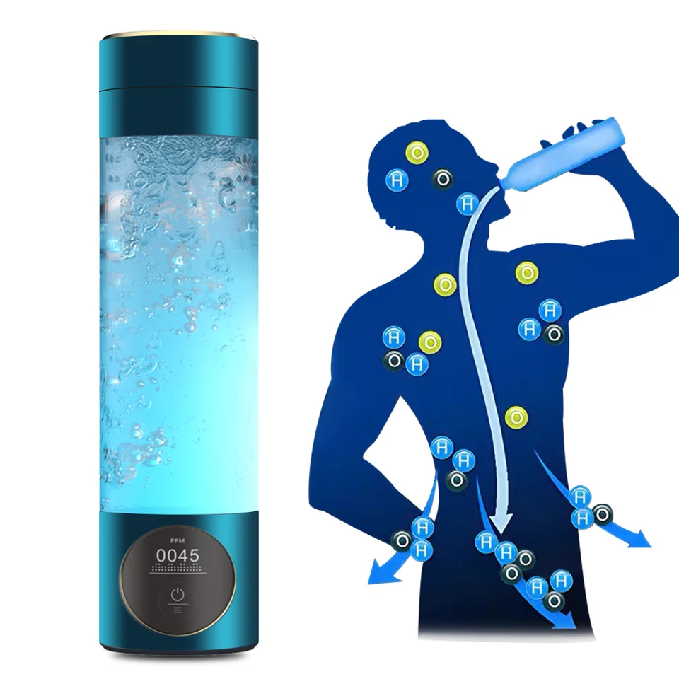 260 ml prenosný prenosný prenosný vodík bohatý na vodík Generátor Intelligentný dotykový tlačidlo LED displej Screen H2 Cup Stroj