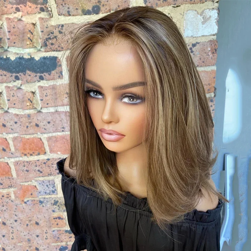 26inch 5x5 hodvábna základňa zvýrazňuje blond dlhú vlnu tela židovské ľudské vlasy parochň