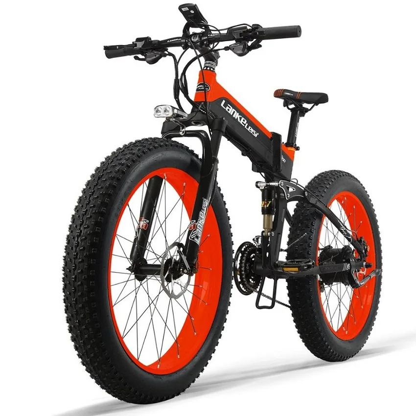 26inch Electric Mountain Bike 1000W 500 W Fat Pneuľká elektrický bicykel s odnímateľnou 48 V lítium-iónovej batérii 9 rýchlostného radiča Ebike