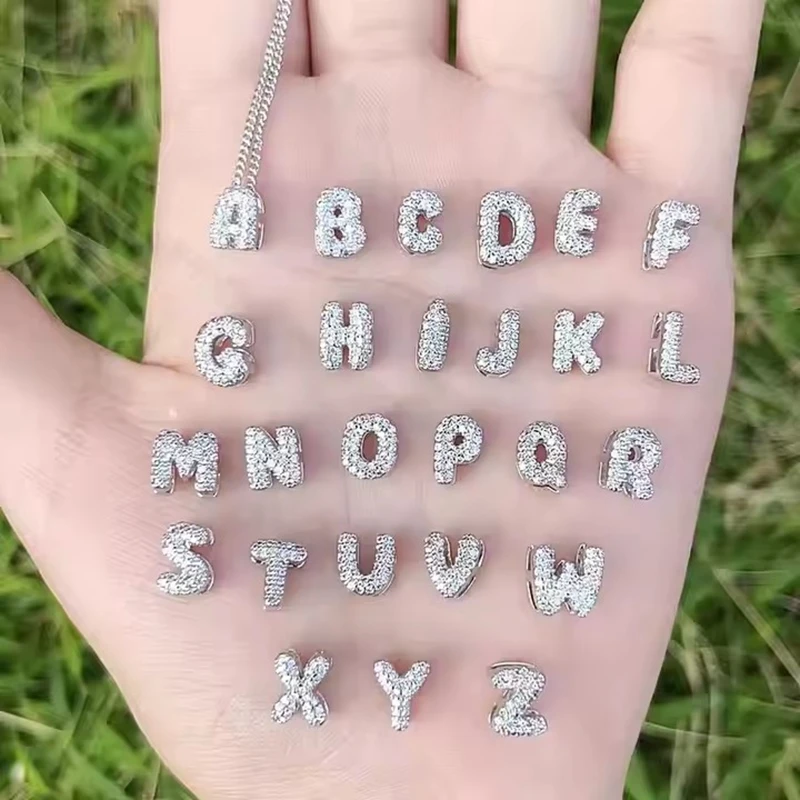 26ks Small Cz Micro Dlave Letter AZ Pendant Goldant Sliver Platuing zirkón Abeceda prívesok Cz štýlové šperky