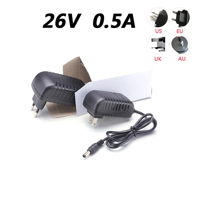 26V 0,5A 500MA Univerzálny napájací zdroj AC 110V 220V až DC 26 Volt prevodník DC L-Type ORIFICE 5.5*