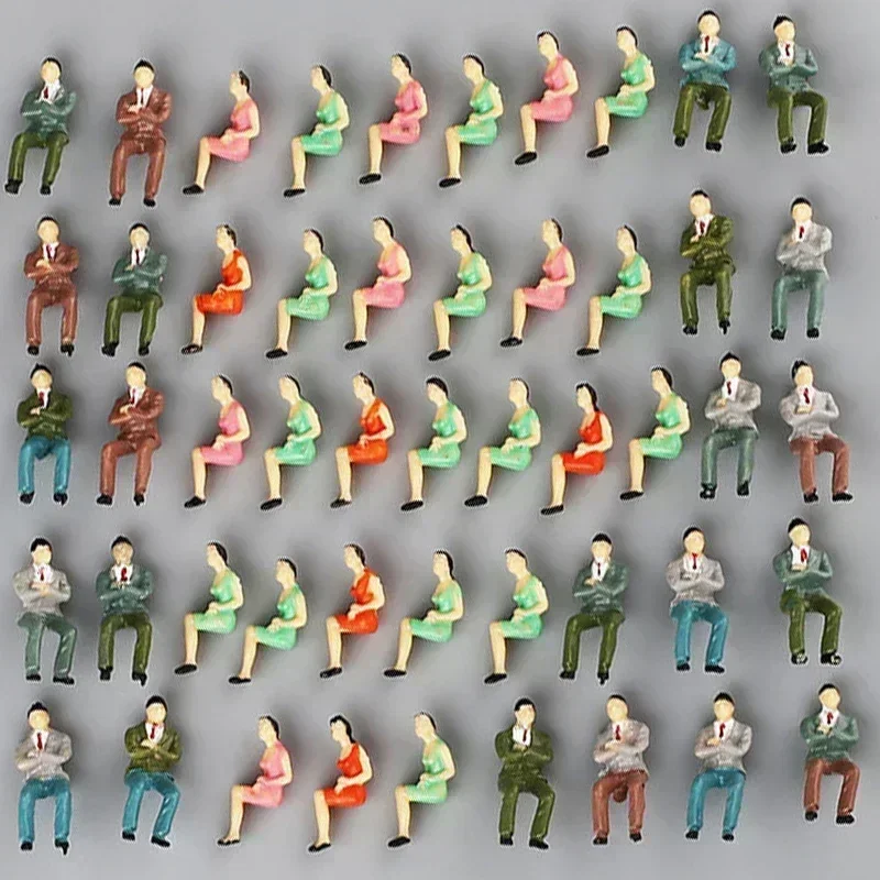 27/50ks maľované modelové modely People figúrky Railway sedenie cestujúcich v mierke zbierky miniatúr darčeky pre deti ľudí figúrky