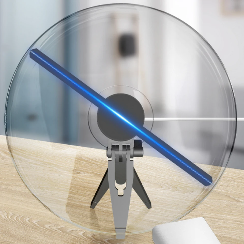 27 cm 224led 3D Fan Holographic projektor Desktop Reklamný stroj USB Holographic projektor Hologram Player Player Reklama Light