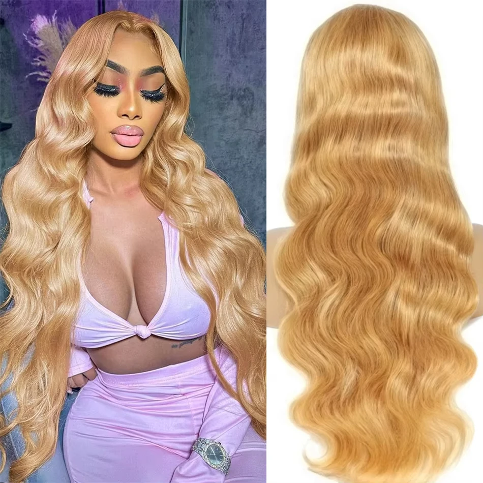 #27 Color Honey Blonde 13x4 13x6 HD Transparentné čipkové predné parochne pre ženy ľudské vlasy