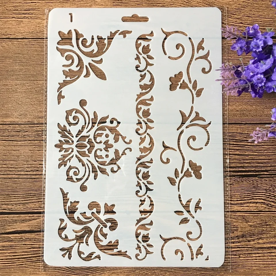 27cm hrany rámec kvety DIY remeselné vrstvenie šablóna nástenné maľovanie na scrapbooking razenie Razenie album papierová karta Šablóna