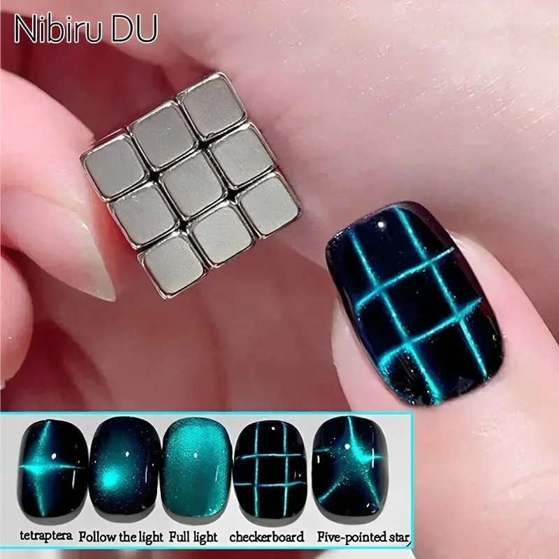 27ks Cat Eye Magnet Cube pre nechty silná magnetická štvorcová palica 9D/5D mačka očný gél poľský prúžk DIY MANICURE NÁVRH NÁVRH