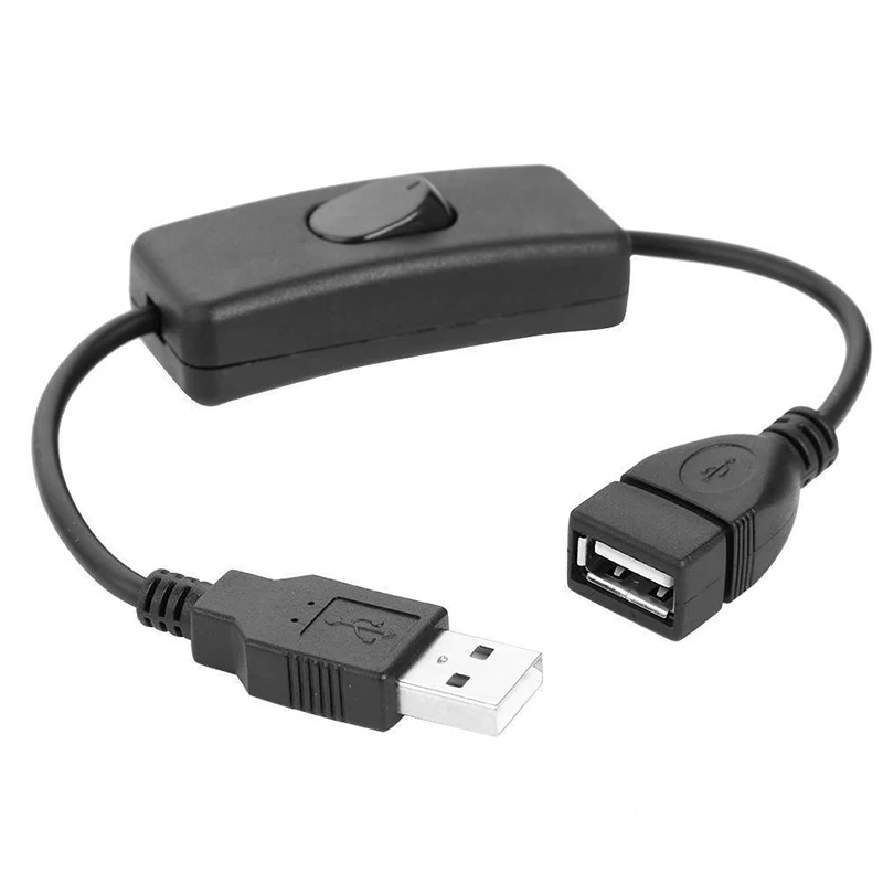 28 cm čierny kábel USB s prepínaním zapnutí/vypnutím prepínača pre predlžovanie kábla pre USB Lampový ventilátor napájacieho riadku na napájací riadok Odolný adaptér predaja horúceho predaja