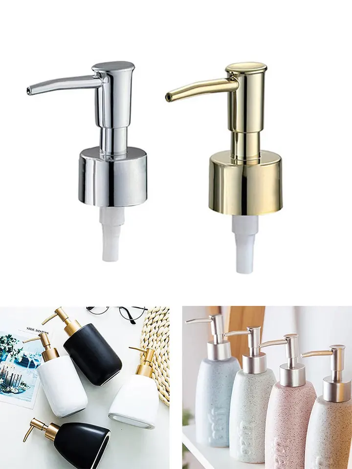 28 zubov Zlato strieborné mydlo DispenSer Lotion Bottle Soap DispenSer pre fľaše SOAP a LOTION DISPENSER ČERPADLA KAPERICKÉ KAPI by