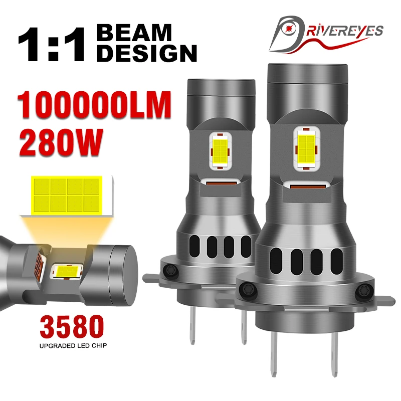 280W H7 LED svetlomety CANBUS Svetlomety 100 000 lm 6000K Turbo ventilátor H4 H11 9012 9005 HB3 9006 Wireless Auto LED svetlo pre vozidlá
