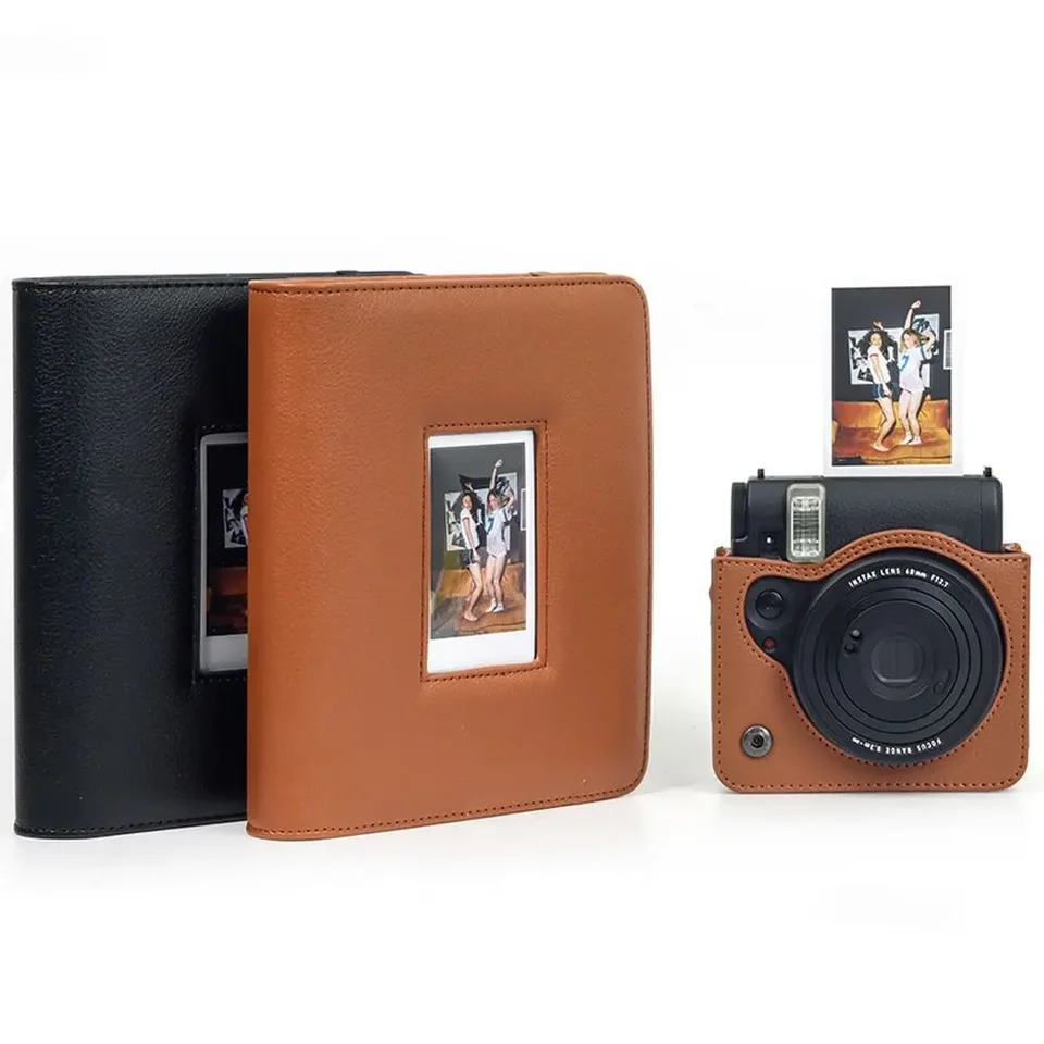 288 vreciek okamžitý fotoaparát Photo album Vstupenky na filmy PU Leather Photography Book Dutlo Cover Stamps for Polaroid/Fujifilm