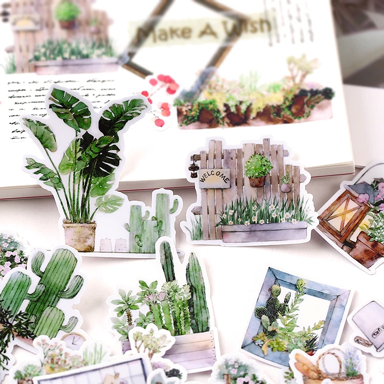 28ks malé rastlinné deti Zábavné papierové nálepky Domáce nálepky na účtovníctvo na notebooku / dekoratívne zošita / DIY