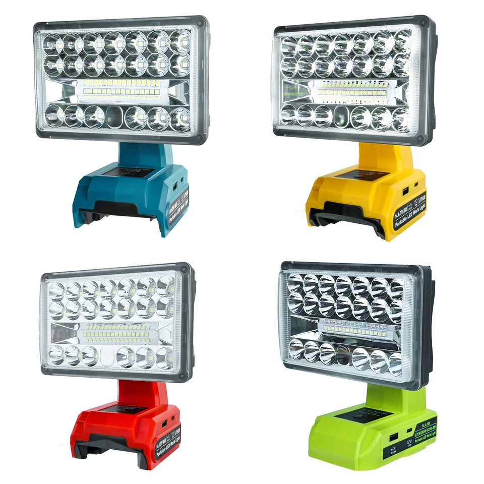 28W 2000LM Pracovné LED pracovné svetlo pre Dewalt/Milwaukee/Makita/Bosch/Ryobi 18V Li-Ion Battery s USB Type-C Port Outdoor baterka