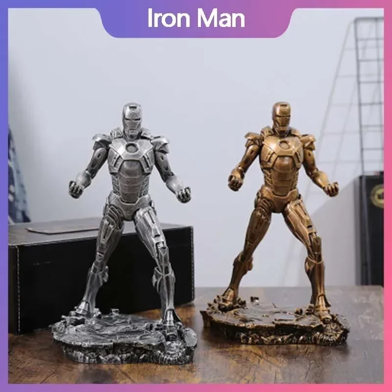 29/30 cm Iron Man Mk43 Mk7 Akčná figúrka živice Model hračky Elektroplate zlato strieborná dekorácia Domáca izba dekorácie narodeniny darček