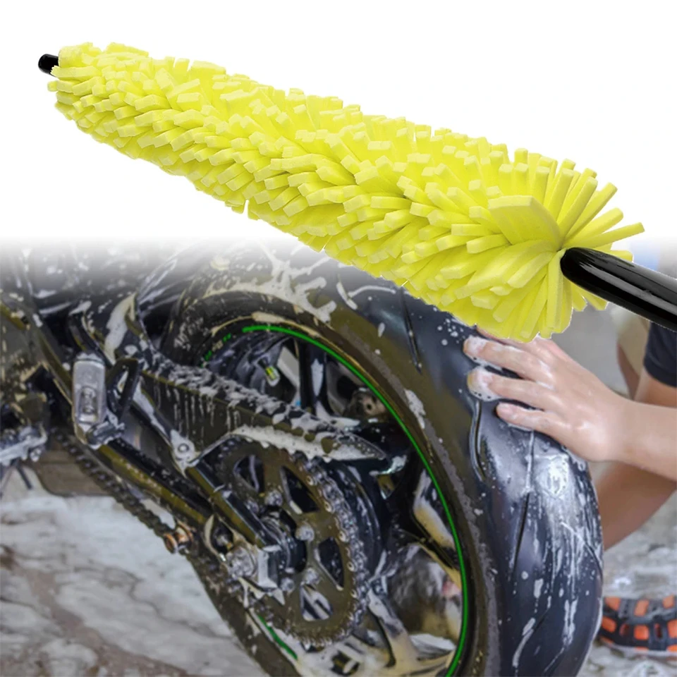 29 cm Sponge Brush Motorcycle Wheel Rims Washher Car Hubcaps Wash Automatické čistenie nástroja s rukoväťou na bicykli Pit Pit Bike Actle