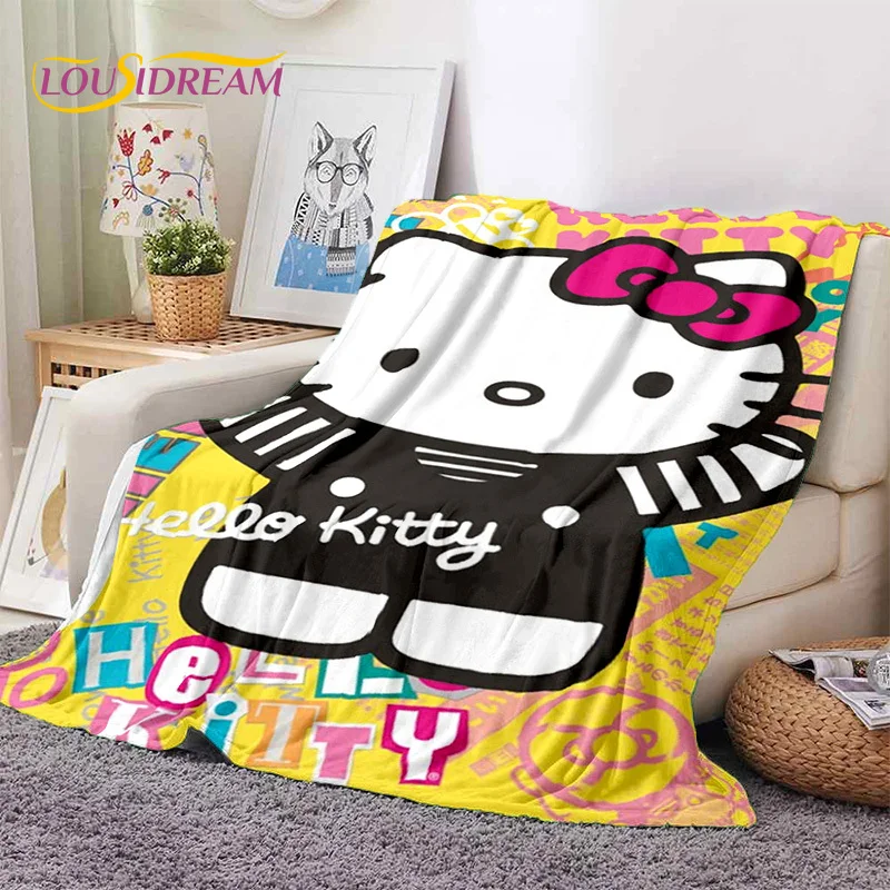 29 Style Hello Kitty Cartoon Sanrio Girl Deka, prikrývka mäkkého hádzania pre domácu spálňu posteľ pohovka piknik cestovná kancelária Detské 3D