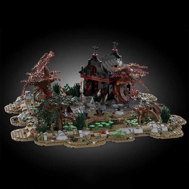 2951pcs MOC Witchs Swamp-stredoveké dedina Diorama Modulárne stavebné bloky DIY Kreatívne zhromaždenie tehly Hračky pre deti vianočné darčeky