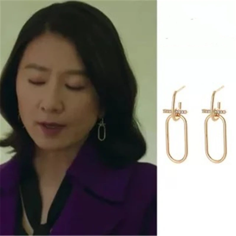 2Colors Kim hee ae seo jo ji rovnaká kórejská dráma rovnaké náušnice v retro štýle francúzske náušnice pre ženy nové