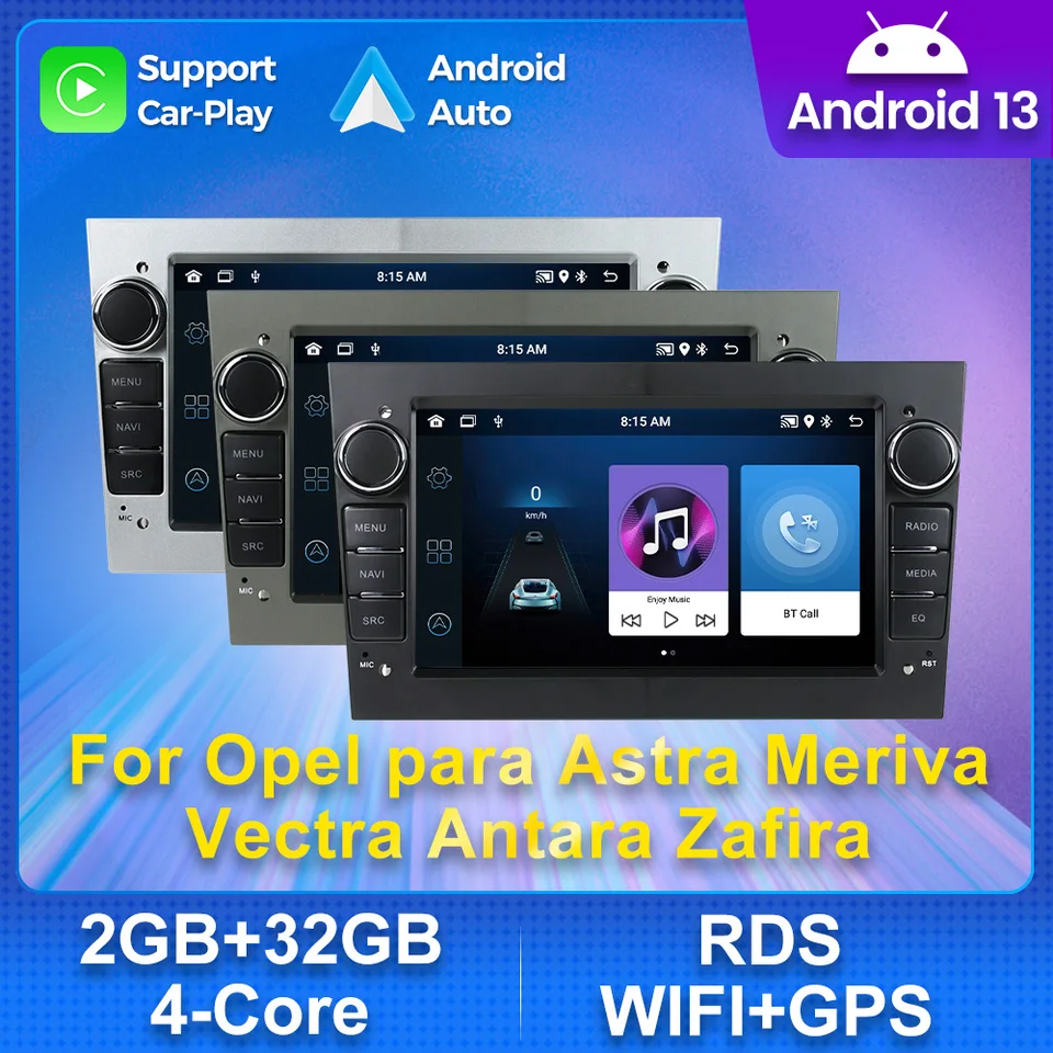 2Din Android 13 Aut Radio Multimedia Player pre Opel Astra HGJ Antara Vectra CB Vivaro Astra H Corsa CD Zafira B CarPlay GPS