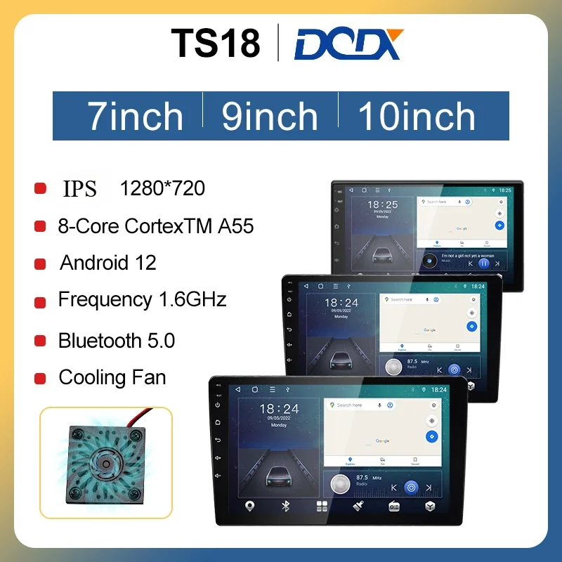 2Din Android 13 TS18 IPS 1280 Automobilové rádio 9/10inch Univerzálny hostiteľský hráč navigačné video multimédiá pre Lada Hyundai Suzuki Ford