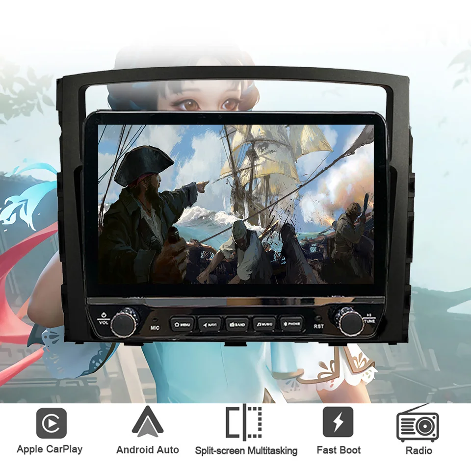 2Din Android 14 Autoradio Multimedia PC Tablet pre Mitsubishi Pajero 2006-2014