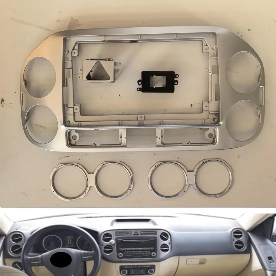 2DIN CAR DVD iba rámový zvukový adaptér Dash Dash TRIM FACIA 9INCH PRE VW TIGUAN TMALE GREY 2010-17 Dvojitý rádiový prehrávač