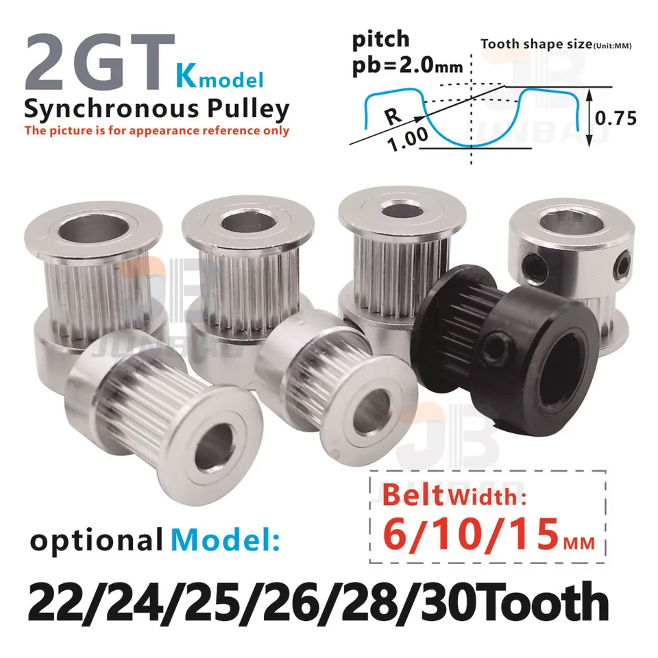 2gt 22t 24t 25t 26t 28t 30 zubov Synchrónna šírka pásu kolesa 6 9 10 mm Priemer otvoru 3 4 5 6 8 10 mm 2m 2m Časové kladky 3D diely 3D diely