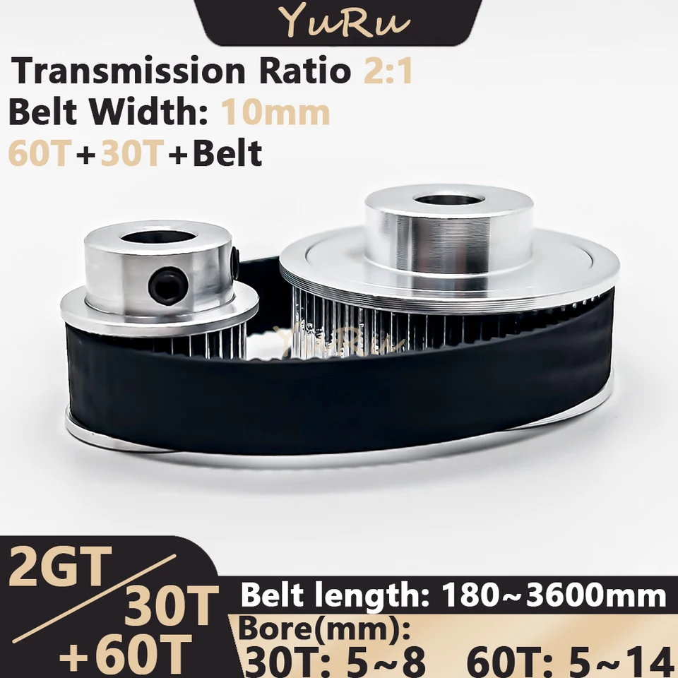 2GT 2M 30T 60teeth GT2 30teeth 60T 2: 1 Súprava na kladku na časovací pás