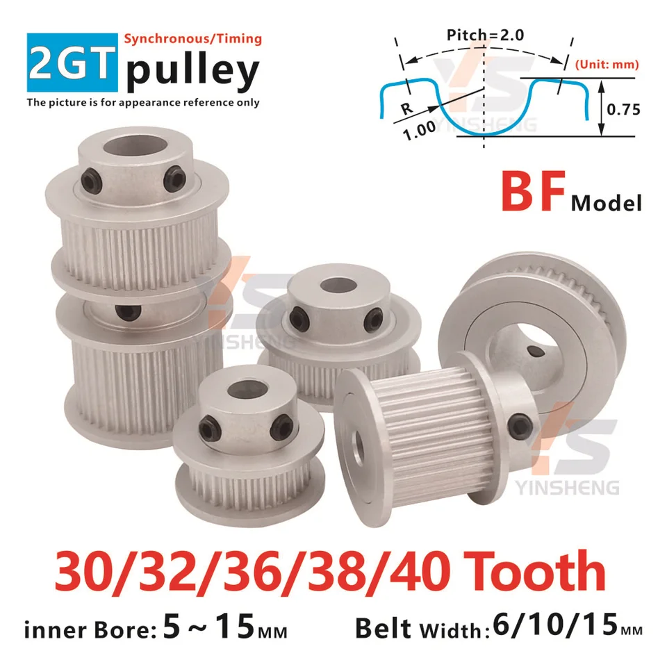 2GT BF Typ 30T 32 36 38 40 Synchrónny krok kolies 2M Motorová kladka Voliteľná šírka pásu 6 10 mm