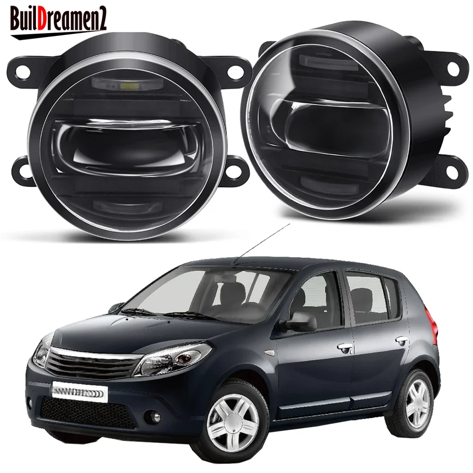 2in1 30W Zostava svetla hmly s hmlou s funkciou DRL Hliníková LED hmlová hmlová žiarovka pre Dacia Sandero Hatchback 2008-2020