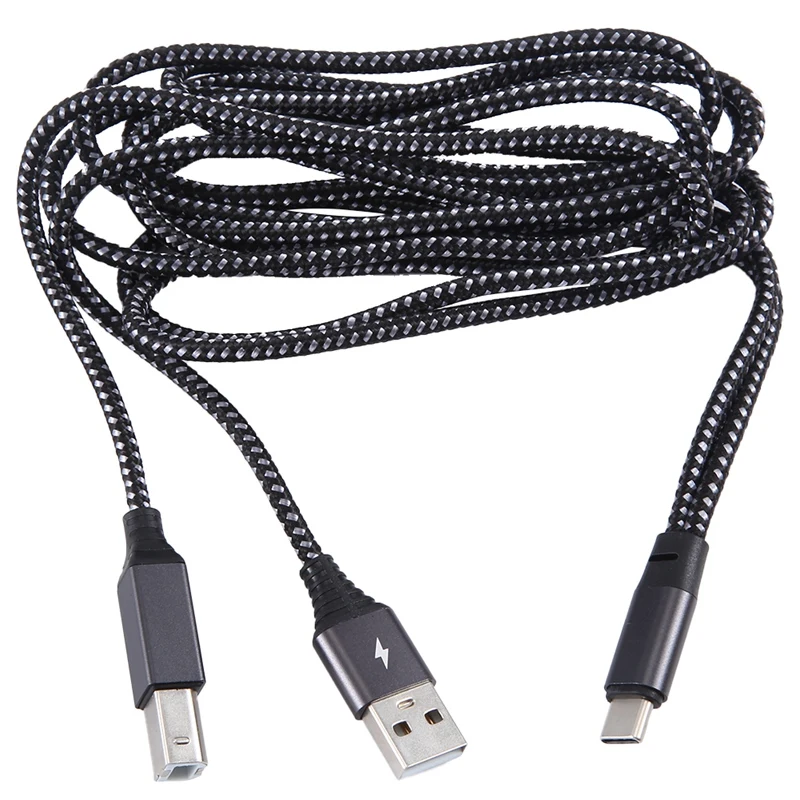 2in1 USB TLAČKA KABUM USB C TO MIDI kábel USB Typ C až USB B MIDI kábel pre hudobný nástroj, klavír, MIDI Klávesnica ľahko použiteľná