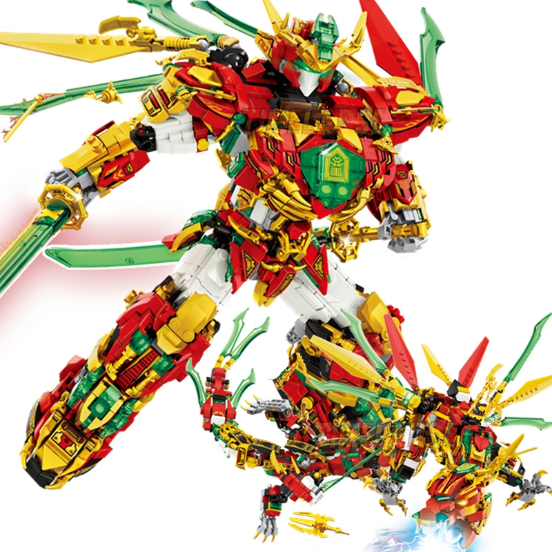 2in1 Warrior Mechanical Lloyd's Titans Mechas Robots Dragons Sezóna 15 stavebné bloky Klasické modelové súpravy tehly detské súpravy