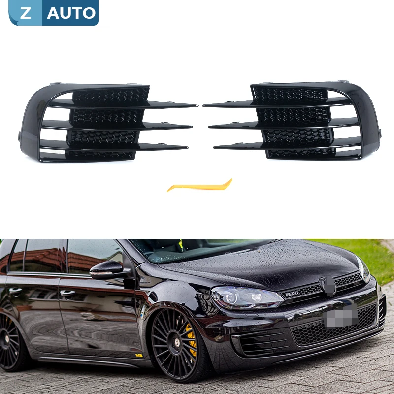 2KS ABS Car Front Bumper FOH FOG Light Grille Cover FOG Light Cover TRIM pre VW Volkswagen Golf 6 MK6 VI GTI R R20 2008-2013