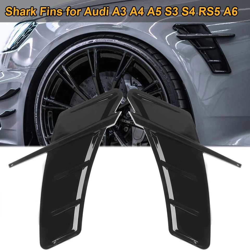 2ks bočné fenderové odvzdušňovacie vzduchové krídlo kryt sťahovacie plutvy pre Audi A3 RS3 8V A4 RS4 B8 B6 A5 RS5 A6 C6 C5 Q5 Q7 RS Príslušenstvo automobilu