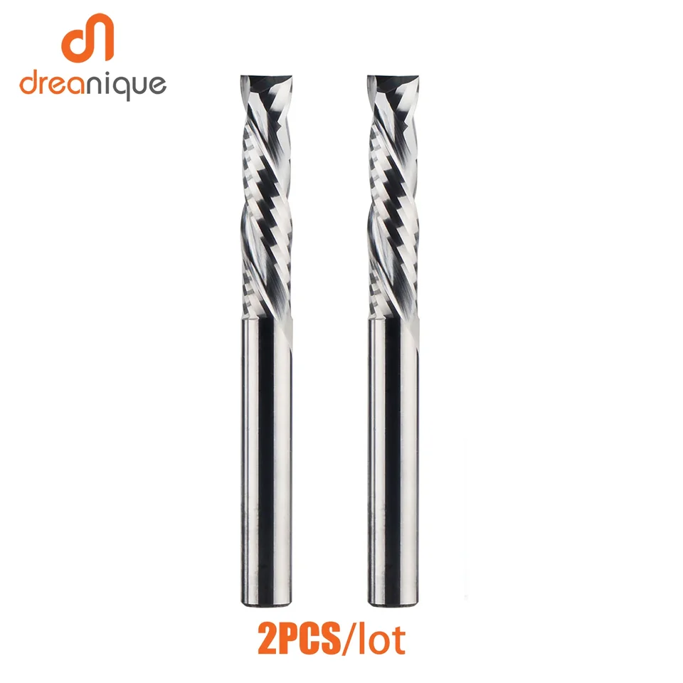 2ks/kompresná frézovacia frézovacia rezačka dreva nahor a nadol Rezaných dvaja flauta špirálového karbidového mletia Nástroj CNC Router Bits Wood End Mlyn