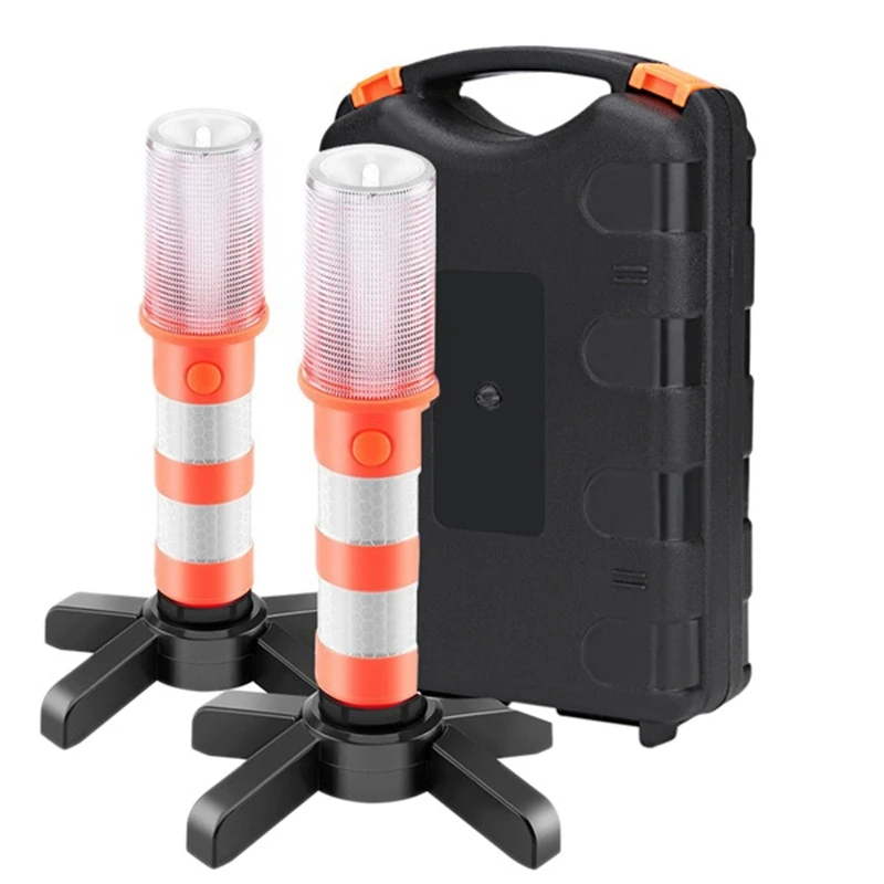 2ks LED dióda núdzová cesta bleskový svetlica Roadside Beacon Safety Strobe Safety Bezpečnostné svetlo s magnetickou základňou