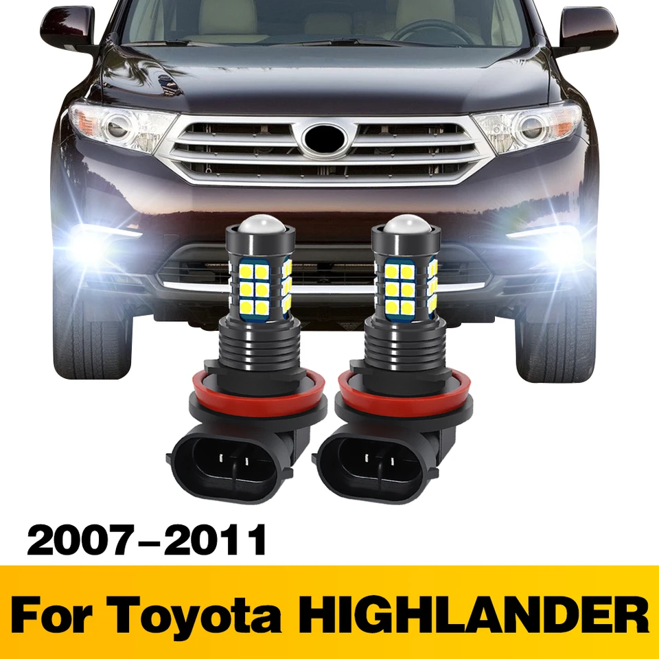 2ks LED žiarovka auto predné hmlové doplnky pre Toyota Highlander 2007 2008 2009 2010 2011