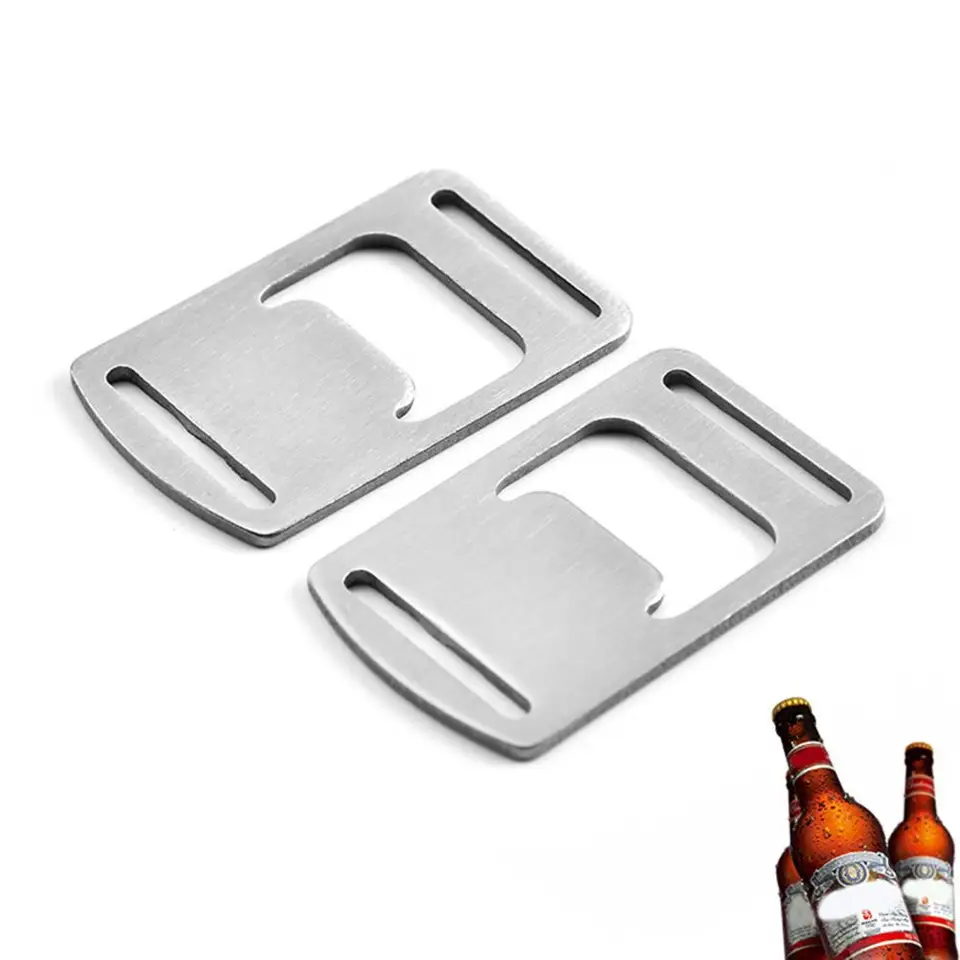 2ks Mini ťažká dlania z nehrdzavejúcej ocele plochý otvárač fľaše Outdoor Camping Webbing Design Design Bottle Oosenter Kitchen kuchynský náradie