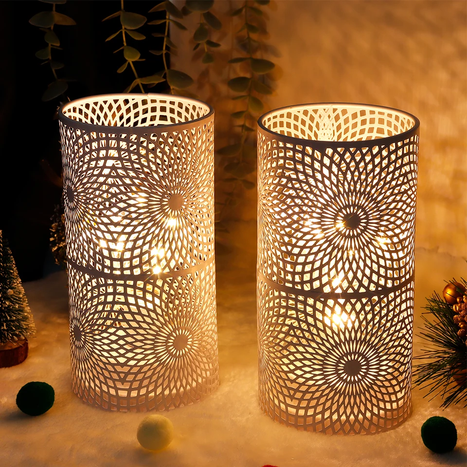 2ks/set batériová stolová lampa Moderná lampa Nordic valca pre teplé svetlo s LED Edison v štýle žiarovka Svadobný dekor