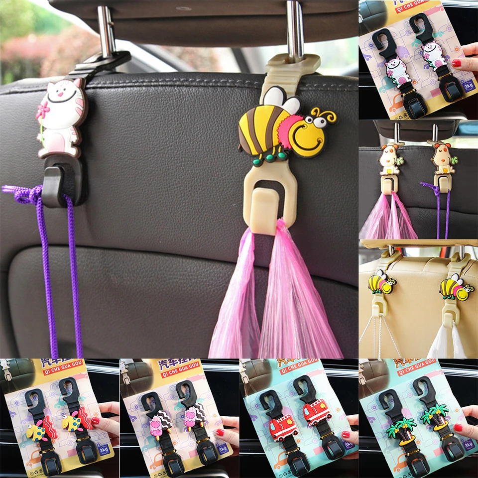 2ks Universal Autbes Cartoon Cartoon Hook Hesners Organizátor Organizátor hlavy ukladanie úložného priestoru automatické interiéry prístupy Multistyle