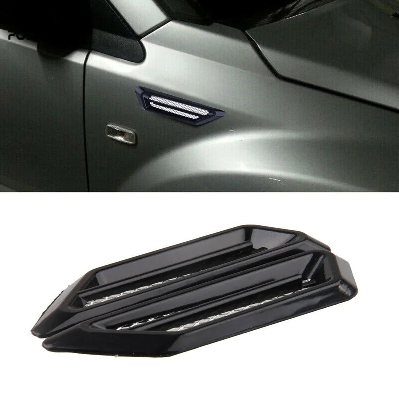 2ks čierne príslušenstvo vozidlo bokom vzduchu prietokom Viera Fender Fender Dekoratívna dekoratívna nálepka automatické simulácie bočné vetracie otvory dekoratívne univerzálne