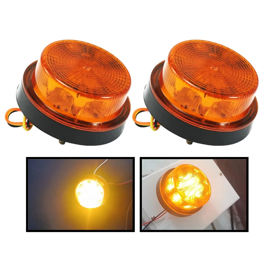2ksové blikajúce svetlá nákladného vozidla 12v 24v LED príves okrúhle rotačné strechy Výstražný signál traktor Strobe svetlo biele jantárové červené modré zelené