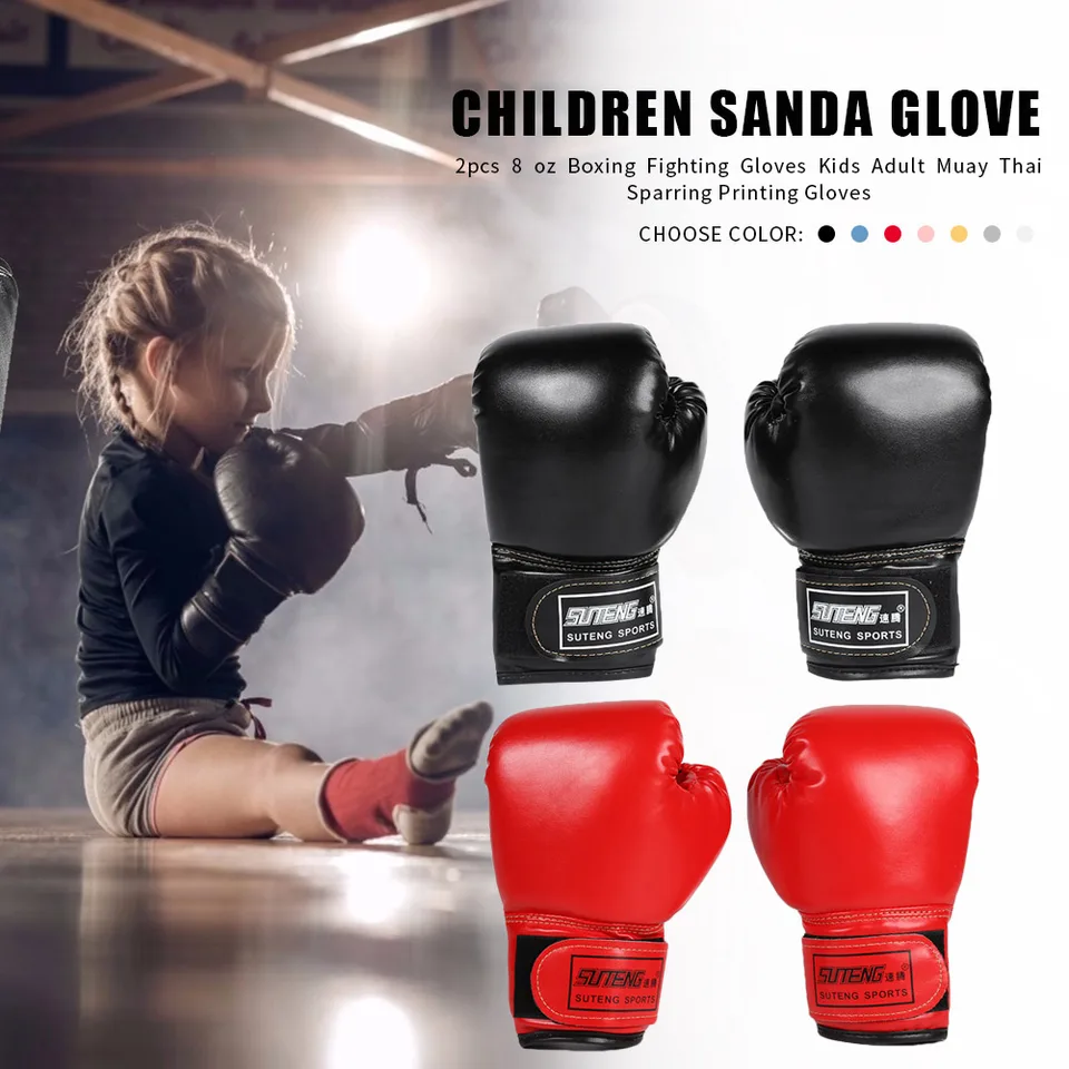 2ksové detské boxerské rukavice pu kožené výcvikové rukavice priedušné kickboxové rukavice taekwondo rukavice pre chlapčenské dievčatá mládež mládež