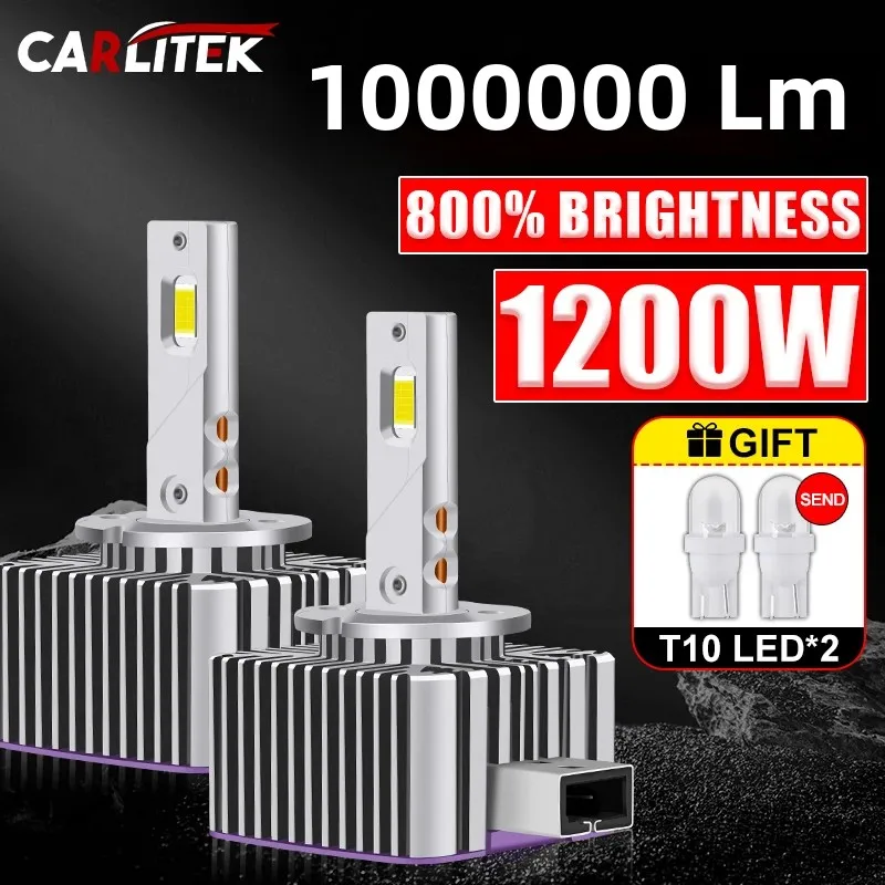 2ksové lampa D3S LED D1S D5S D4S CANBUS žiarovky Auto svetlomet D2S D2R D4R High -Power 1200W 1000000LM súprav