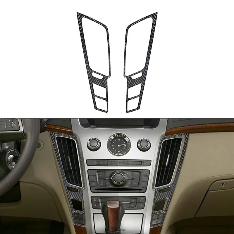 2ksové nálepka na centrum automobilov s uhlíkovými vláknami pre Cadillac CTS 2008-Up Sport Wagon 2010-U-UP Príslušenstvo