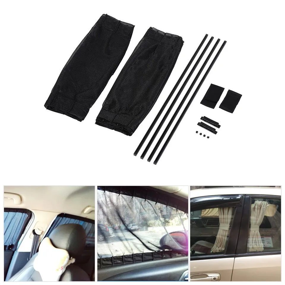 2ksové okno Car Window Curtain Anti-UV nastaviteľné slnečné odtieň Tepelné izolácie Slnko
