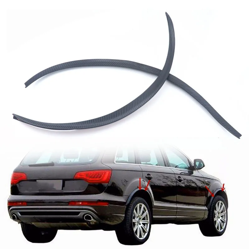 2ksové vozidlo automobilu Čierne/ uhlíkové vlákno súpravy Body Tress Fender Fender Gumové prúžky obočia prúžky pery proti škrabke Univerzálne