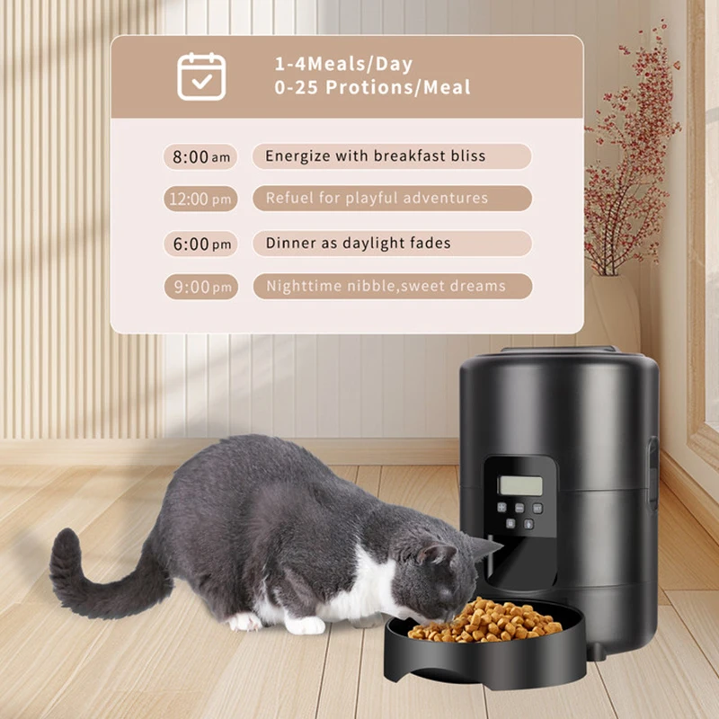 2L Automatické mačacie kŕmne mačky Smart pomalé kŕmenie psov tlačidlo tlačidlo Veľká kapacita Časovač mačiek Food Auto dávkovač suché jedlo