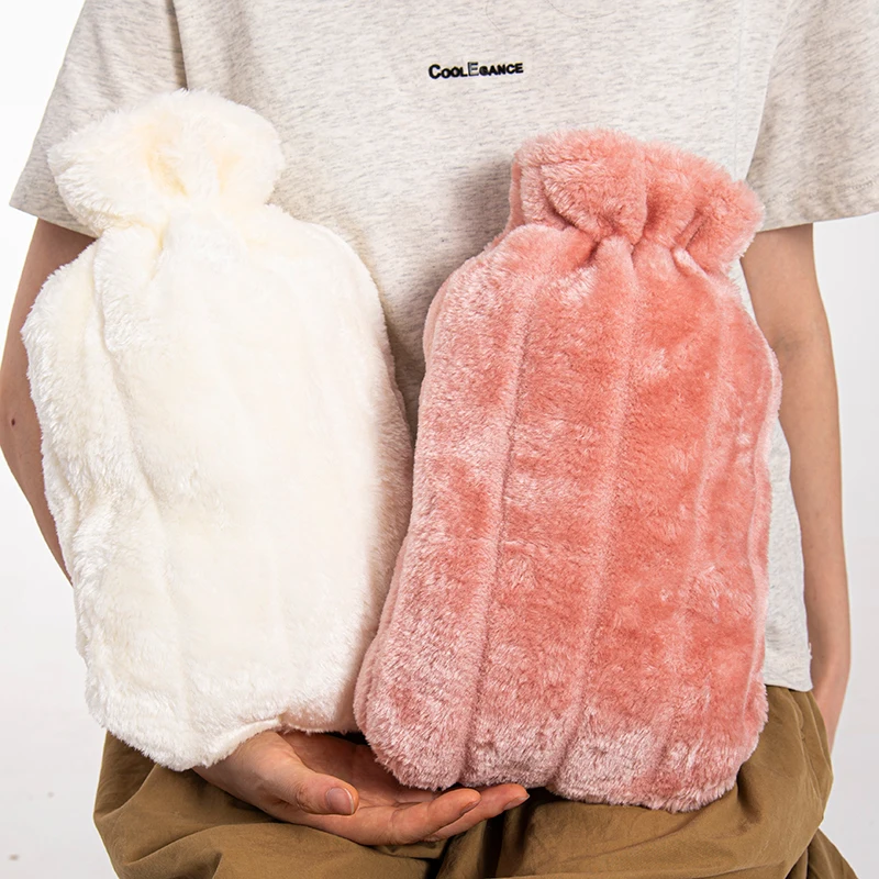 2L horúca voda vrecko Ochranné puzdro zima Odnímateľný plyšový pokryt za studena Flux Faux Fleece Fleece Teat Conzervácia pokrýva termofor