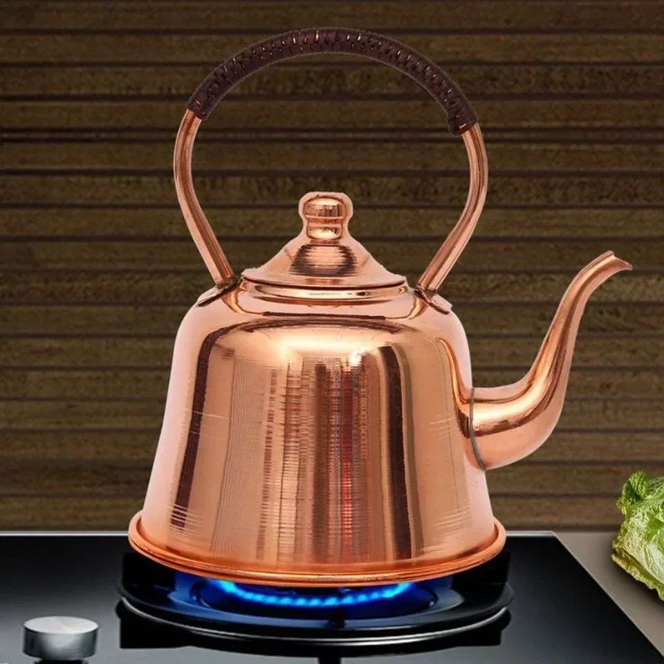 2L Pure Copper Teapot Ručne vyrobená červená meďná kanvica Hot Pot Pridajte polievkový hrniec Indukčný sporá vriaca voda kanvica studená kanvica pre dom