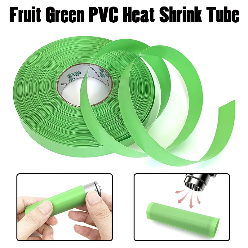 2m 18650 Lipo batéria PVC Teplo zmrštičko Balenie 30 mm/85/90/~ 180 mm izolovaný filmový obal lítium puzdro Kábel Green Green